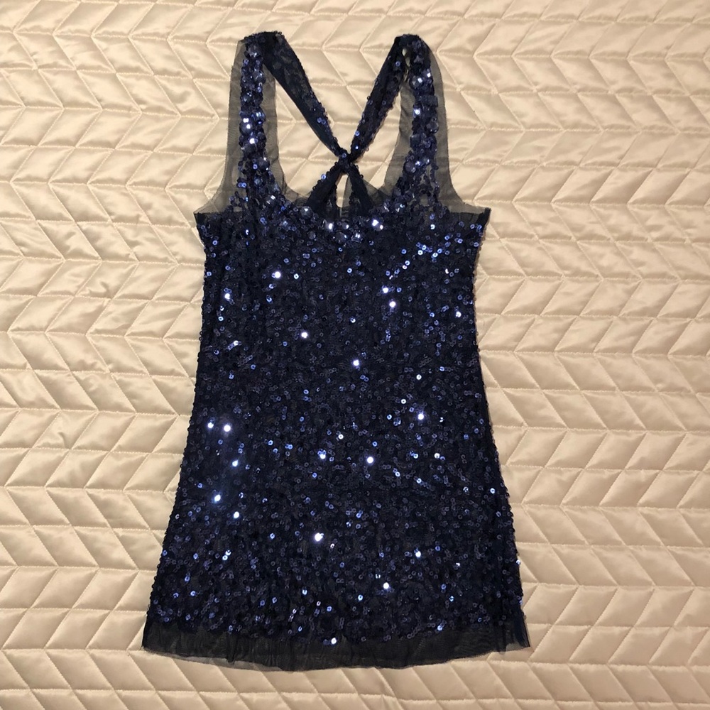 Forever 21 Blue Sequin Tank Top